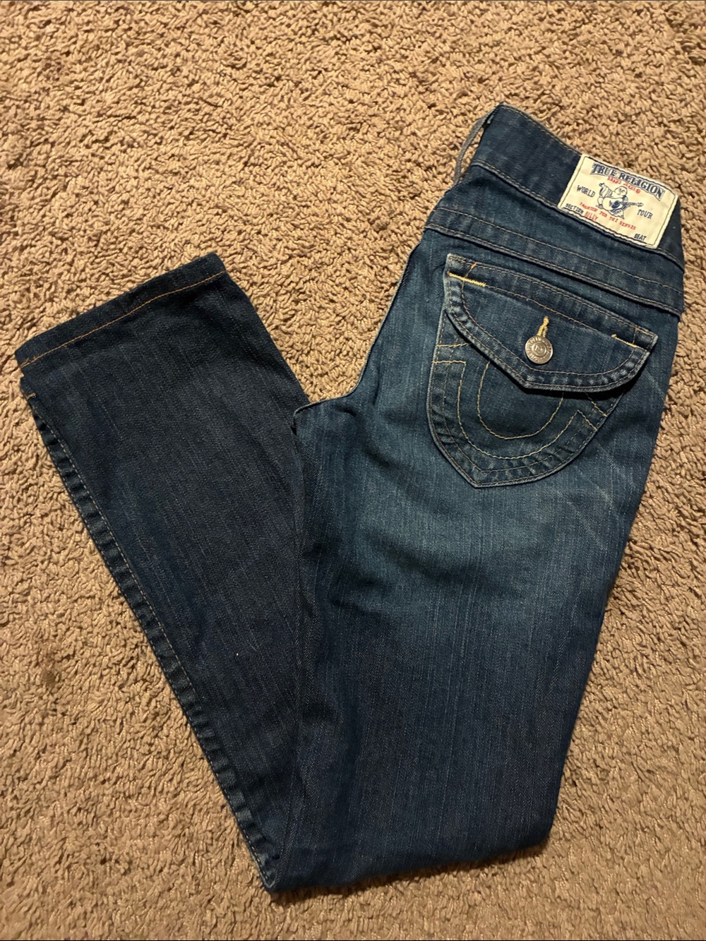 True Religion Women's Skinny Jeans in Dark Blue Wash